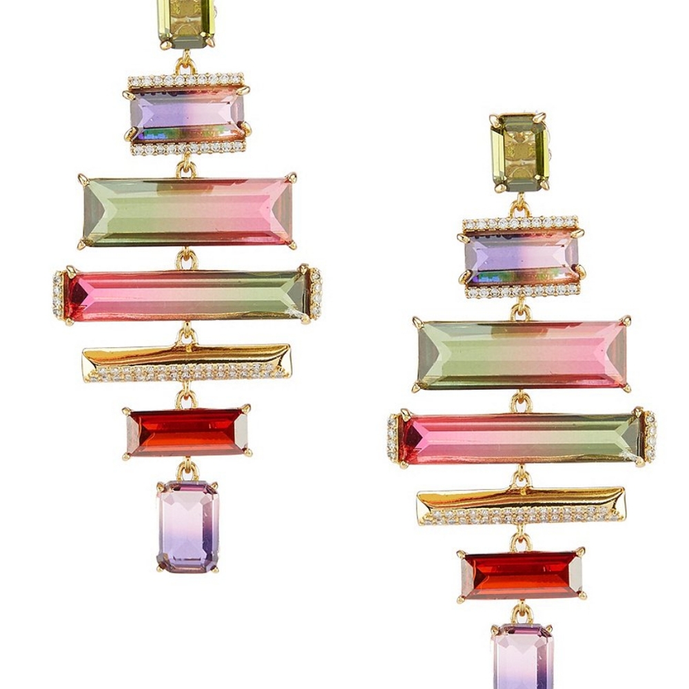 Kate Spade New York Geo Gem Statement Earrings - Picture 2 of 3